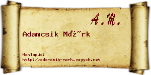 Adamcsik Márk névjegykártya