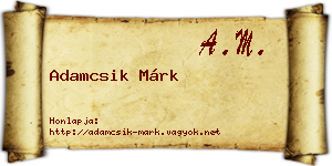 Adamcsik Márk névjegykártya