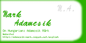 mark adamcsik business card